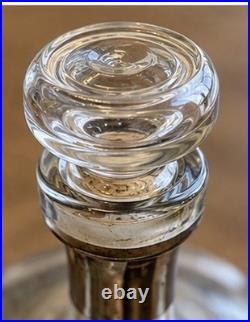 Vintage Culver Sorrento Decanter & 6 Stem Glasses Blue Silver MCM 1960s Barware