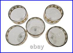 Vintage Culver Valencia Pattern Decanter & Glasses Bar Set 22 Carat Gold