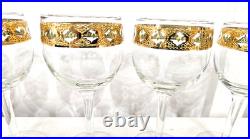 Vintage Culver Valencia Pattern Decanter & Glasses Bar Set 22 Carat Gold
