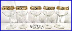 Vintage Culver Valencia Pattern Decanter & Glasses Bar Set 22 Carat Gold