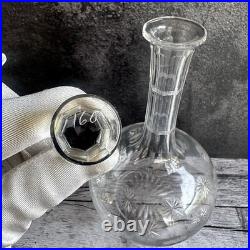 Vintage Cut Crystal Decanter Starburst Webb Style #160 Matching Stopper