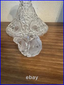 Vintage Cut Crystal Glass Ship Decanter Liquor Bottle w Stopper 11.5