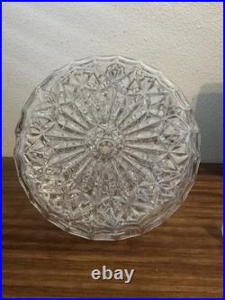 Vintage Cut Crystal Glass Ship Decanter Liquor Bottle w Stopper 11.5