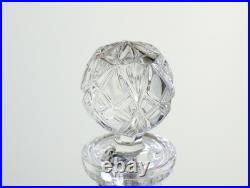 Vintage Cut Crystal Liquor Decanter with Stopper, Starburst Pinwheel Design