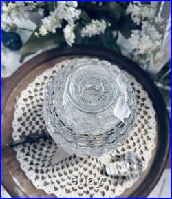 Vintage Cut Crystal Whisky Dispenser Brass Spigot Crystal Barrel Decanter