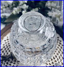 Vintage Cut Crystal Whisky Dispenser Brass Spigot Crystal Barrel Decanter