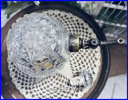 Vintage Cut Crystal Whisky Dispenser Brass Spigot Crystal Barrel Decanter
