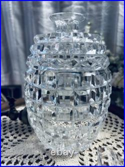 Vintage Cut Crystal Whisky Dispenser Brass Spigot Crystal Barrel Decanter