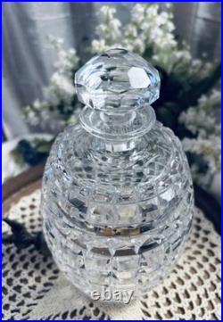 Vintage Cut Crystal Whisky Dispenser Brass Spigot Crystal Barrel Decanter