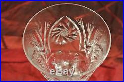 Vintage Cut Glass Crystal Decanter with Hobstar Fan and 6 Cordial Glasses