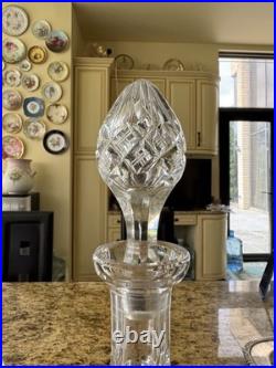 Vintage Cut Glass Crystal Decanter with Stopper 14 Tall