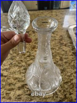 Vintage Cut Glass Crystal Decanter with Stopper 14 Tall