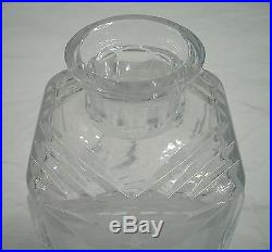 Vintage Cut Glass Crystal Floral Liquor Decanter Bottle