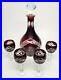 Vintage-Czech-Bohemian-Decanter-4-Cordial-Stem-Set-Ruby-Red-Cut-to-Clear-Glass-01-ipw