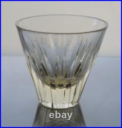 Vintage Czech Citrine Glass Decanter Set with 2 Shot Glasses Fluted Mid Century