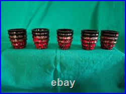 Vintage Czech End of Day Glass Decanter Set