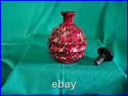 Vintage Czech End of Day Glass Decanter Set