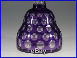 Vintage Czech Glass Amethyst Cut to Clear Decanter c. 1975