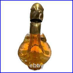 Vintage Czechoslovakia Cased Apricot Ombre Glass Gilt Figural Decanter Marked