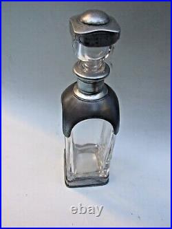 Vintage Decanter Crystal & Fein Zinn Pewter 95% Made in Italy Mid Century Rare