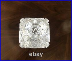 Vintage Decanter Crystal Glass Cut & Pressed w Stopper 10 Tall