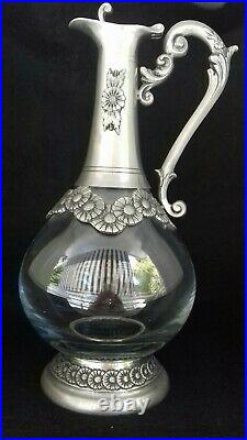 Vintage Decanter Glass & 95% Pewter