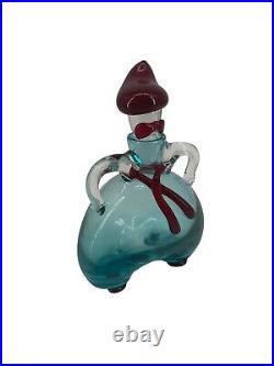 Vintage Decanter Murano Glass Blue handmade studio