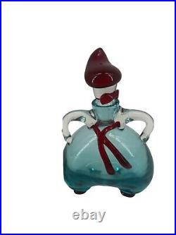 Vintage Decanter Murano Glass Blue handmade studio