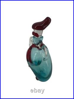 Vintage Decanter Murano Glass Blue handmade studio