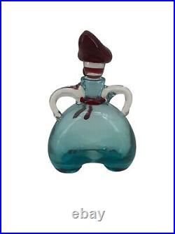 Vintage Decanter Murano Glass Blue handmade studio