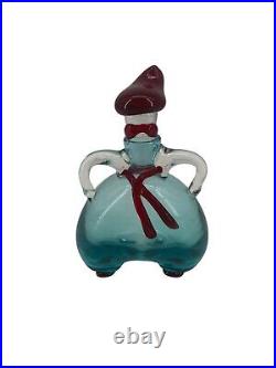 Vintage Decanter Murano Glass Blue handmade studio