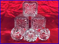 Vintage Decanters Victorian Cut Glass Set Of 3 Beautiful Collectible Rare