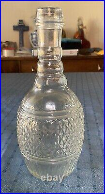 Vintage Diamond Cut Glass Decanter MD 1975 Mogen David Set With Matching Glasses