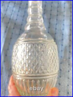 Vintage Diamond Cut Glass Decanter MD 1975 Mogen David Set With Matching Glasses