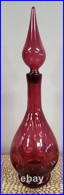 Vintage Diana Handcraft Genie Bottle Decanter Controlled Bubble Dimpled 1950s
