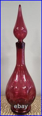 Vintage Diana Handcraft Genie Bottle Decanter Controlled Bubble Dimpled 1950s