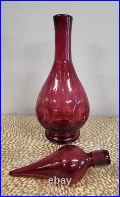 Vintage Diana Handcraft Genie Bottle Decanter Controlled Bubble Dimpled 1950s