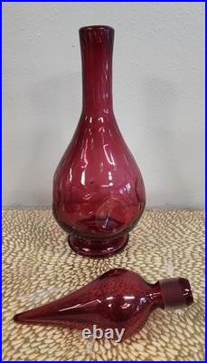 Vintage Diana Handcraft Genie Bottle Decanter Controlled Bubble Dimpled 1950s