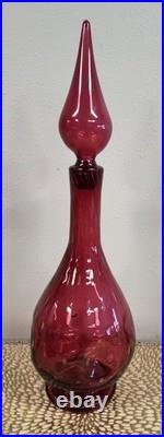 Vintage Diana Handcraft Genie Bottle Decanter Controlled Bubble Dimpled 1950s