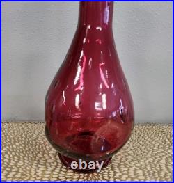 Vintage Diana Handcraft Genie Bottle Decanter Controlled Bubble Dimpled 1950s