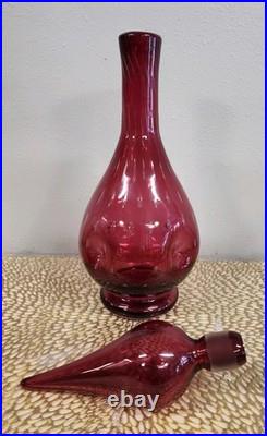 Vintage Diana Handcraft Genie Bottle Decanter Controlled Bubble Dimpled 1950s