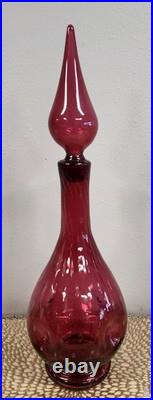 Vintage Diana Handcraft Genie Bottle Decanter Controlled Bubble Dimpled 1950s