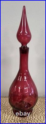Vintage Diana Handcraft Genie Bottle Decanter Controlled Bubble Dimpled 1950s