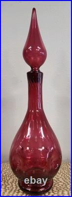 Vintage Diana Handcraft Genie Bottle Decanter Controlled Bubble Dimpled 1950s