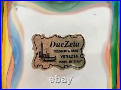 Vintage Due Zeta MURANO Italian glass decanter hand-painted