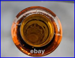 Vintage EMPOLI ITALIAN GENIE Bottle Amber Glass Decanter Diamond MCM & Top 22