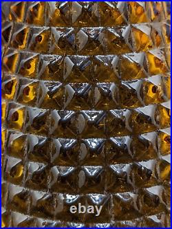 Vintage EMPOLI ITALIAN GENIE Bottle Amber Glass Decanter Diamond MCM & Top 22