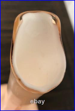 Vintage EMPOLI Peachy Pink Blown Art Case Glass Decanter/Applied Handle / Italy