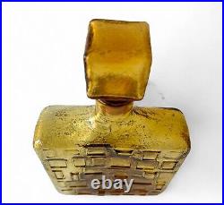 Vintage EMPOLI amber glass decanter genie bottle geometric 1960's ITALY EVC