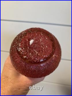 Vintage Early 1900s Pink Crackle Glass Decanter